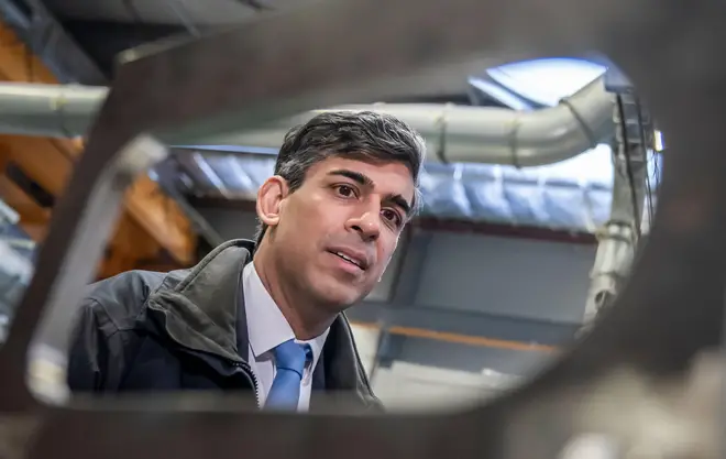 Prime Minister Rishi Sunak during a visit to BAE Systems, Submarines Academy for Skills and Knowledge, Barrow-in-Furness, in Cumbria. Picture date: Monday March 25, 2024.