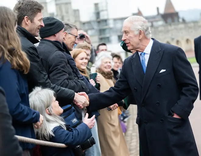 King Charles greets well-wishers in Windsor
