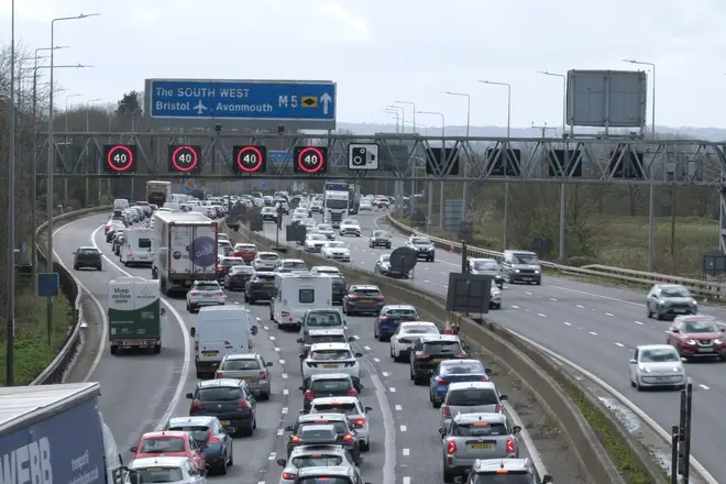 Easter holiday causes traffic congestion on the M5 between junctions 15/16 and 17