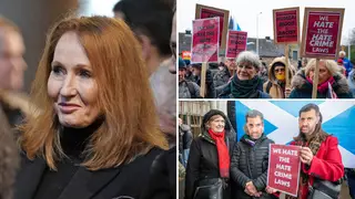 'Arrest me': JK Rowling leads critics of new Scotland hate crime laws as protesters say they are 'prepared to be jailed'