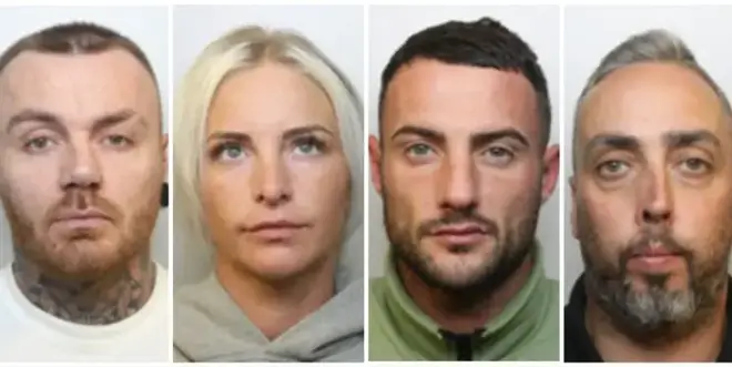The three men and one woman were handed prison sentences totalling more than 20 years after cops unravelled a web linking members of the group to a haul totalling nearly half a million pounds.