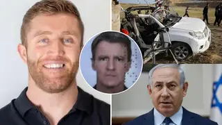 Two of the three British nationals believed to have been killed by an Israeli airstrike in central Gaza have been pictured for the first time.