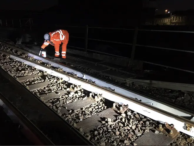 Network rail have been painting some tracks white to deflect some of the heat.