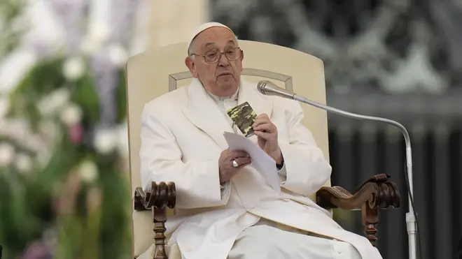 Pope Francis holds his weekly general audience in St Peter’s Square at the Vatican