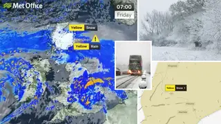 Snow will fall in the UK today