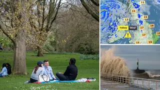 The Met Office has confirmed Saturday as the hottest day of the year so far - as Suffolk basks in 20.9C while Britain is battered with 70mph winds caused by Storm Kathleen.