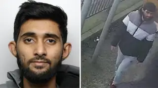 An urgent manhunt has been launched after a woman was stabbed to death in front of her baby in Bradford.