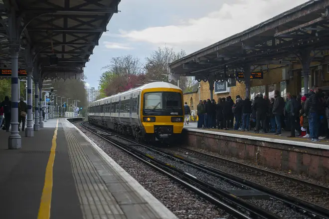 A view of a train station as rail workers go on strike