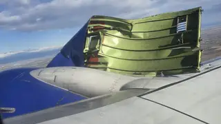 Part of the plane's engine cover 'ripped off' during the flight