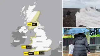 The Met Office issued four separate warnings covering southern England, western Wales and mainland Scotland from Monday to Tuesday evening.