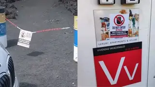 The anti-tourist group have put up fake signs