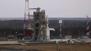 Rocket at launch site
