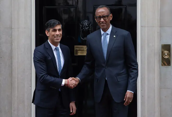 Rishi Sunak meeting with Rwanda's President Paul Kagame at 10 Downing Street yesterday