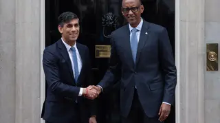 Rishi Sunak meeting with Rwanda's President Paul Kagame at 10 Downing Street yesterday