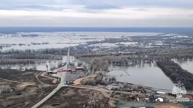 Flooding in the Orenburg region of Russia