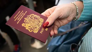 Red British e -passport, issued before Brexit in 2016