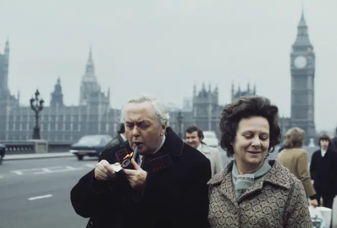 Harold Wilson and his wife, Mary