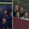 Prince William was seen smiling and applauding in the Villa Park stands in Birmingham with his eldest son.