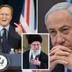 David Cameron has said he is 'deeply concerned' about Iran's threat to Israel