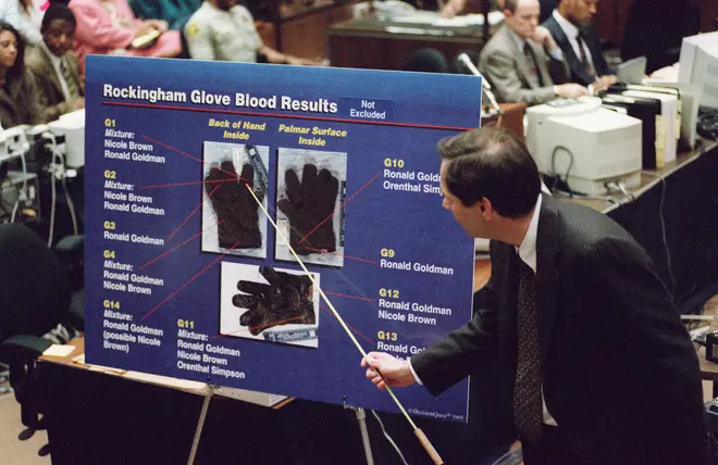 The blood-stained gloves became a significant feature of the trials.