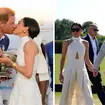 Harry celebrated the charity polo match win with Meghan.