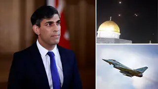Rishi Sunak confirmed a number of Iranian drones attacking Israel were shot down by RAF jets.