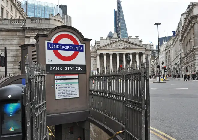 Bank Underground station in the City of London