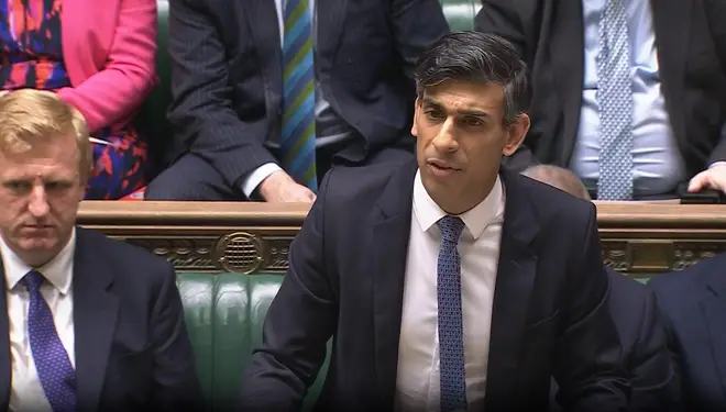 Prime Minister Rishi Sunak giving a statement to MPs in the House of Commons on Monday