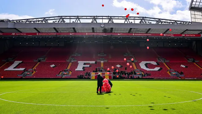 97 balloons released at Anfield