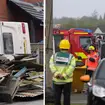 Strong winds overturned a caravan in Staffordshire