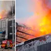 Denmark's historic stock exchange erupted into flames