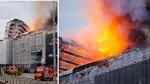 Denmark's historic stock exchange erupted into flames