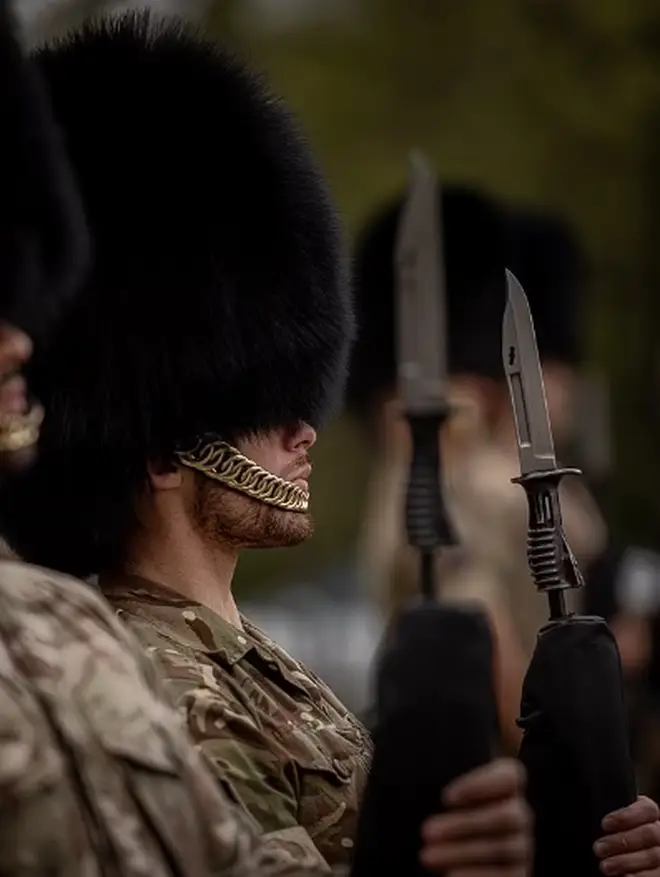 Troops from the Welsh Guards have become the first to be pictured with beards