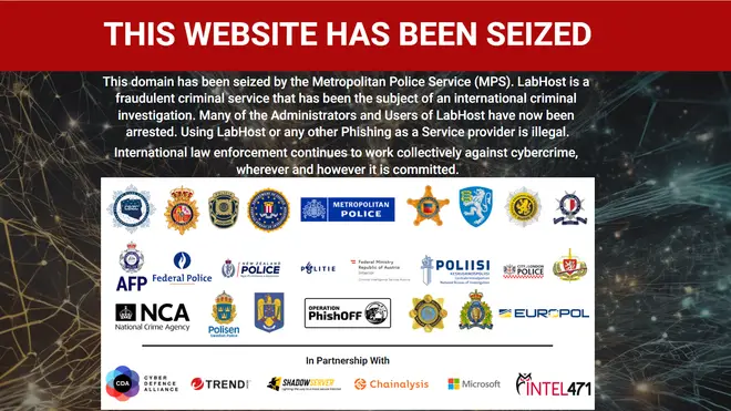 The website was seized