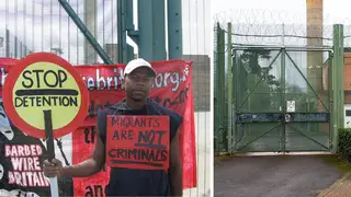 Asylum seeker Anicet Mayela pictured outside Campsfield House detention centre in Oxfordshire