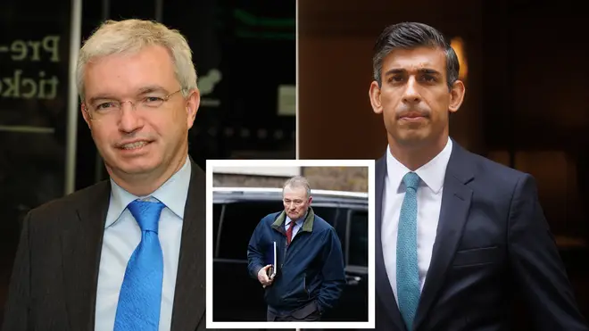 Mark Menzies (l) who has had the Conservative whip withdrawn in another headache for Rishi Sunak (r). Inset Cabinet Secretary Simon Hart. Picture: Getty