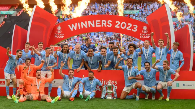 Manchester City after winning last seasons FA Cup