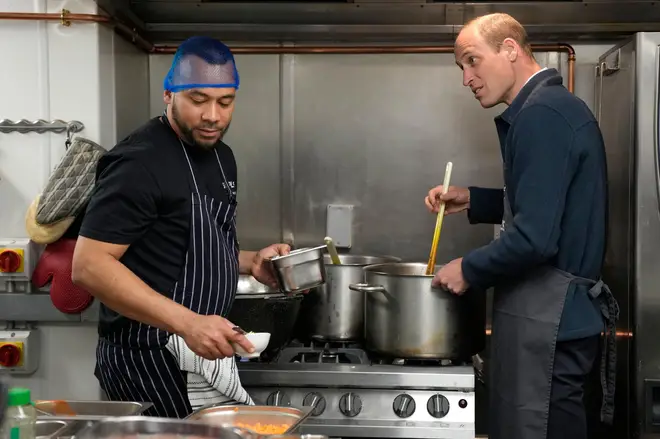Prince William lent a hand in the kitchen.
