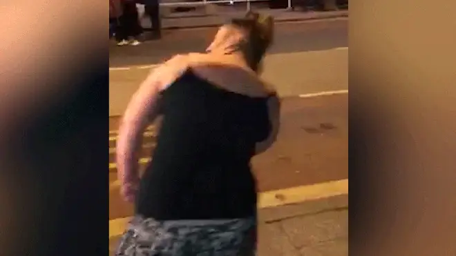 Woman headbutts bus stop