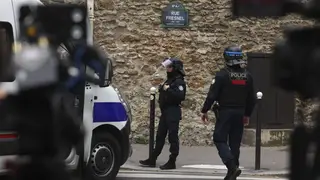 Police officers patrol