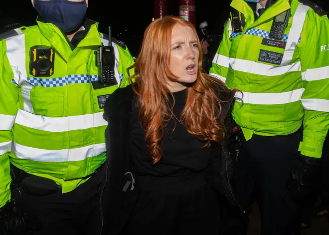 Patsy Stevenson was arretsed at the Sarah Everard 'Reclaim These Streets' vigil staged at Clapham Common