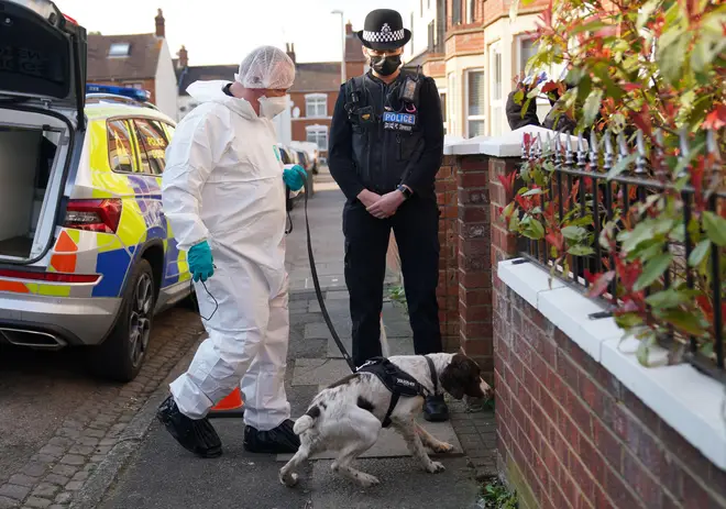 Forensic teams were called to their home in Northampton.