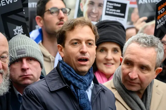 Gideon Falter - Chief Executive of Campaign Against Antisemitism. Vice Chairman of JNF UK. with actor Eddie Marsan, taking part in the March Against