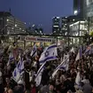 People protest in Tel Aviv against Benjamin Netanyahu's government