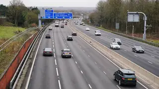 Vehicles on the M4 smart motorway