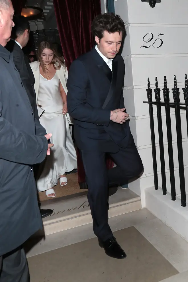 Brooklyn Beckham pictured leaving his mum's 50th party