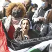 Several hundred students and pro-Palestinian supporters rally at Yale University campus