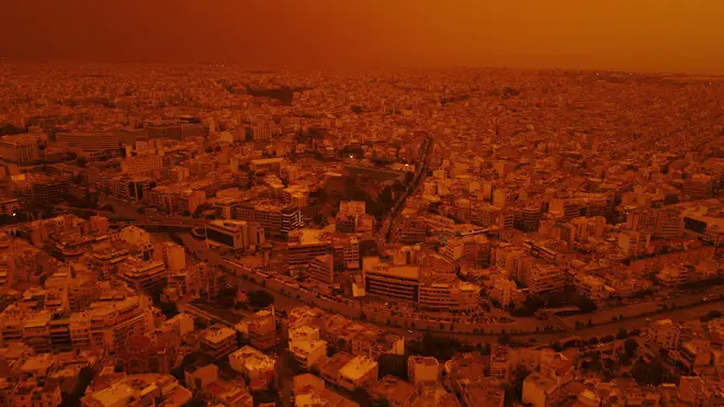 The African dust clouds settle over Athens