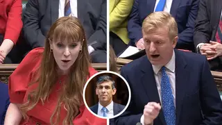 Angela Rayner and Oliver Dowden clashed in a heated exhange at PMQs