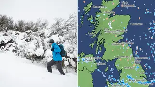 The Met Office map shows where snow and other forms of precipitation are likely to fall